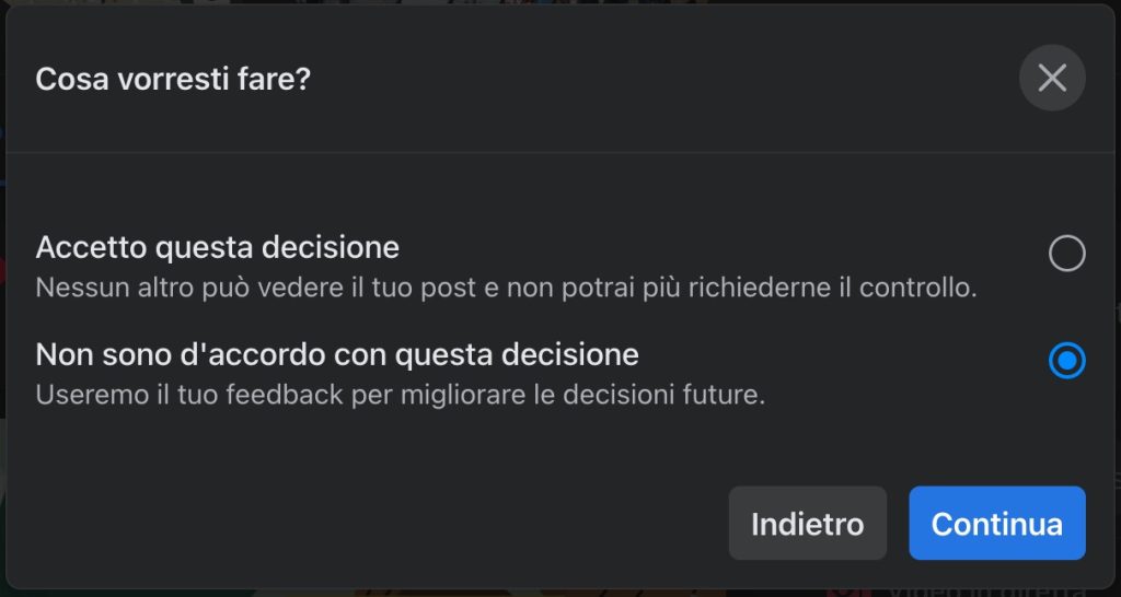 Accetti questa decisione o non sei d'accordo?